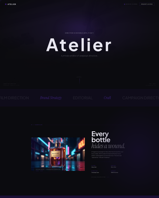 Atelier - Cinematic Director Landing Page Template