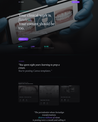 Curate - Powerful Dentalmarketing Landing Page Template