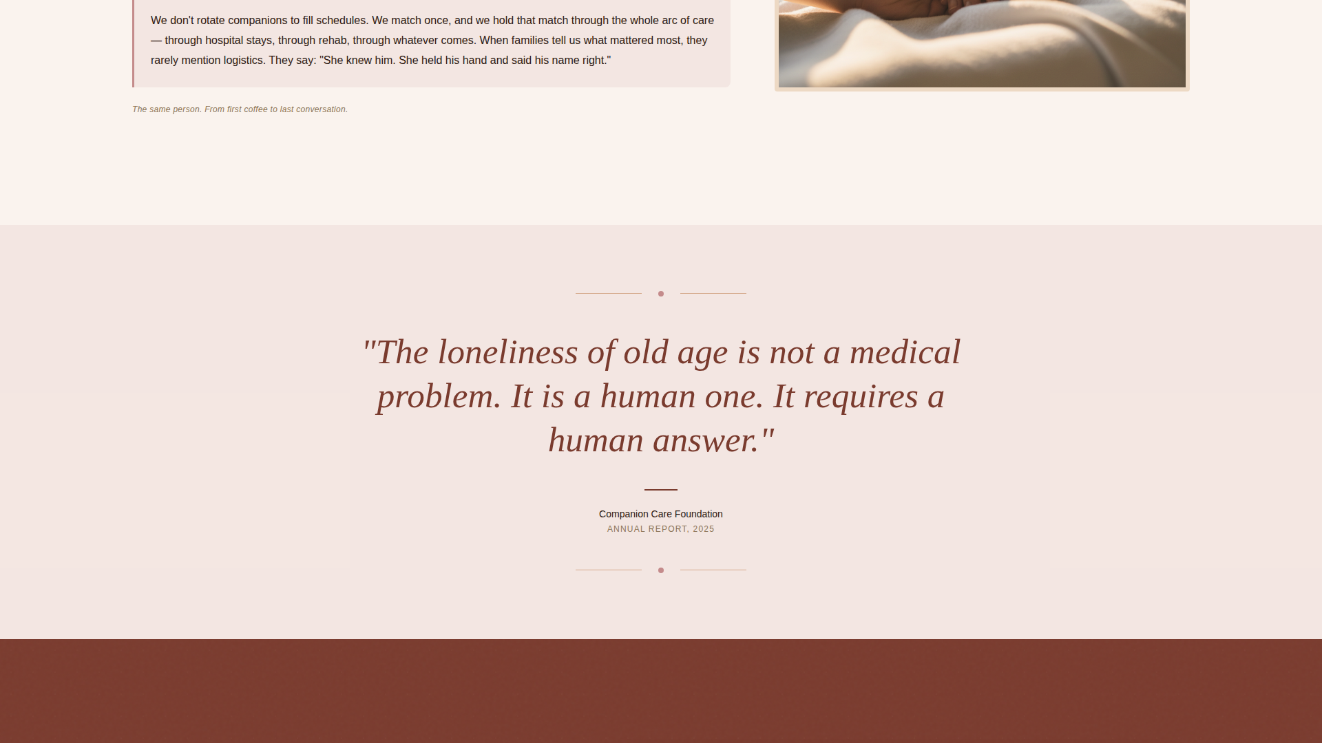 Companion - Heartfelt Seniorcare Landing Page Template