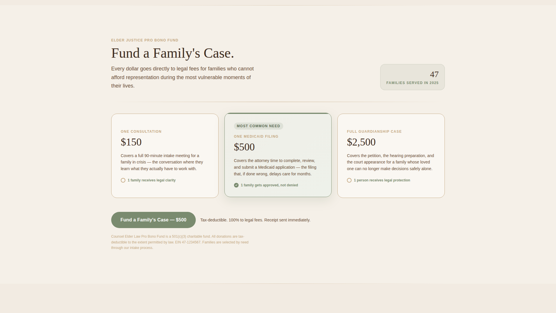 Counsel - Trusted Elderlaw Landing Page Template