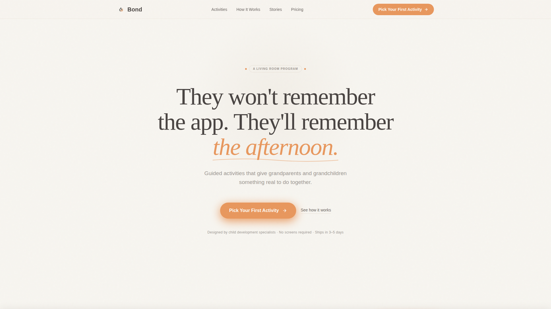 Bond - Heartfelt Grandparentgrandchild Landing Page Template