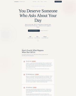 Companion - Heartfelt Senior Landing Page Template