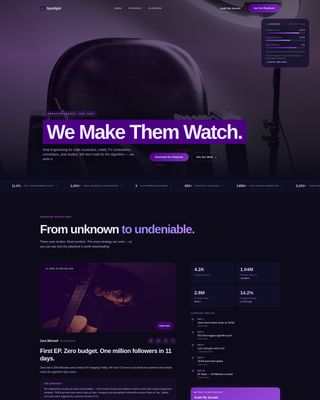 Backstage - Viral Creatoragency Landing Page Template