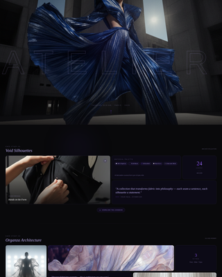 Atelier — Immersive Apparel Artisan Landing Page Template
