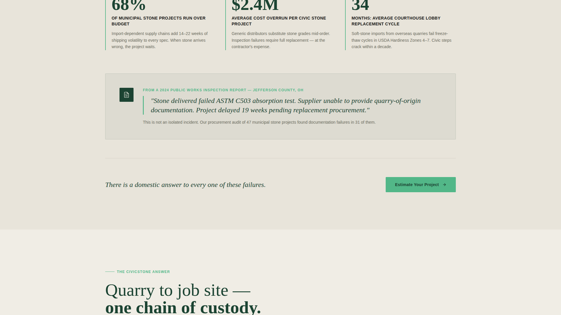 Civicstone - Trusted Marblequarry Landing Page Template