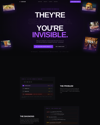 Devour - Bold Food SEO Landing Page Template