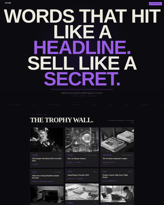 Byline - Bold Freelance Writer Landing Page Template