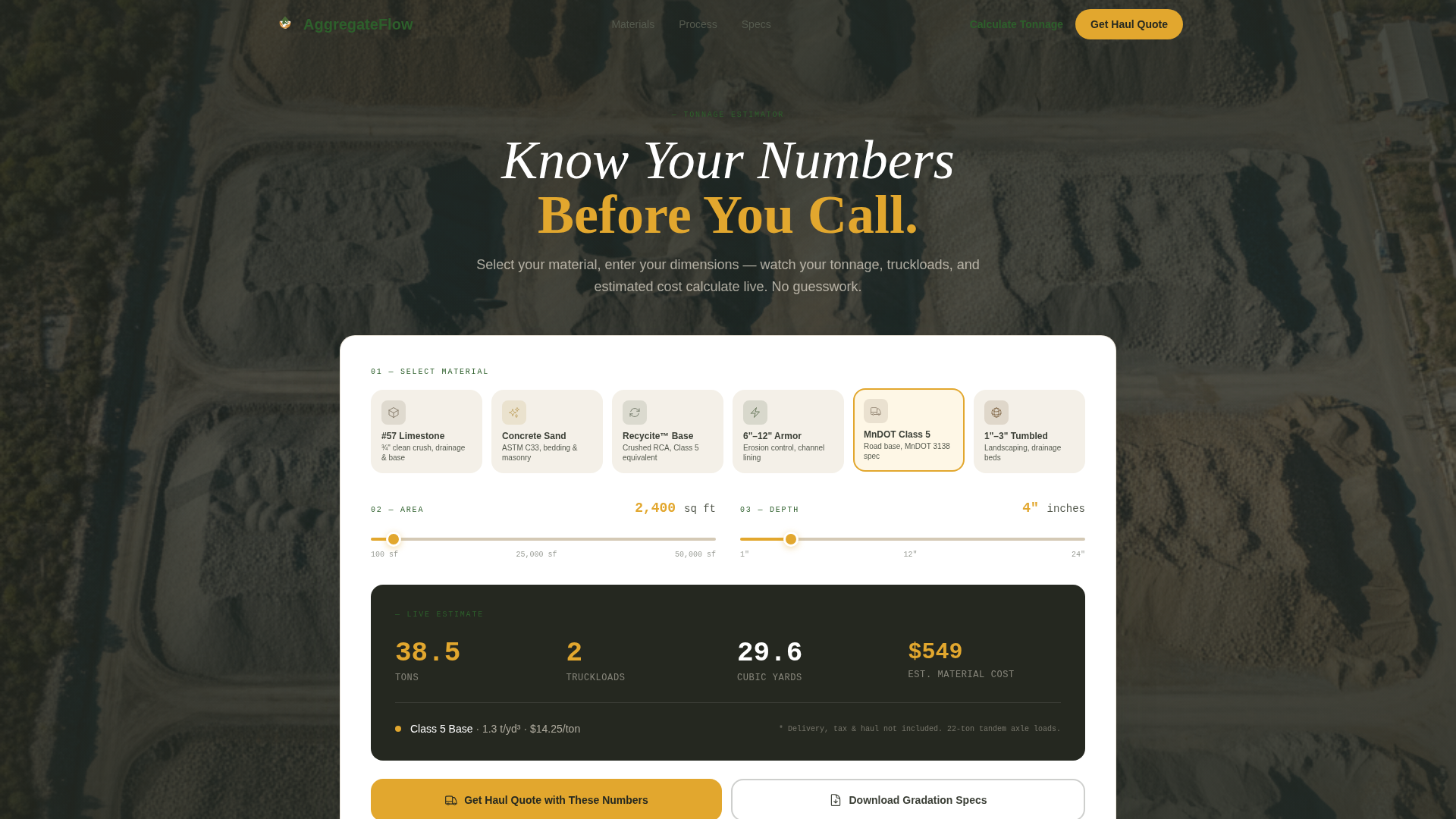 Aggregate - Reliable Quarry Landing Page Template