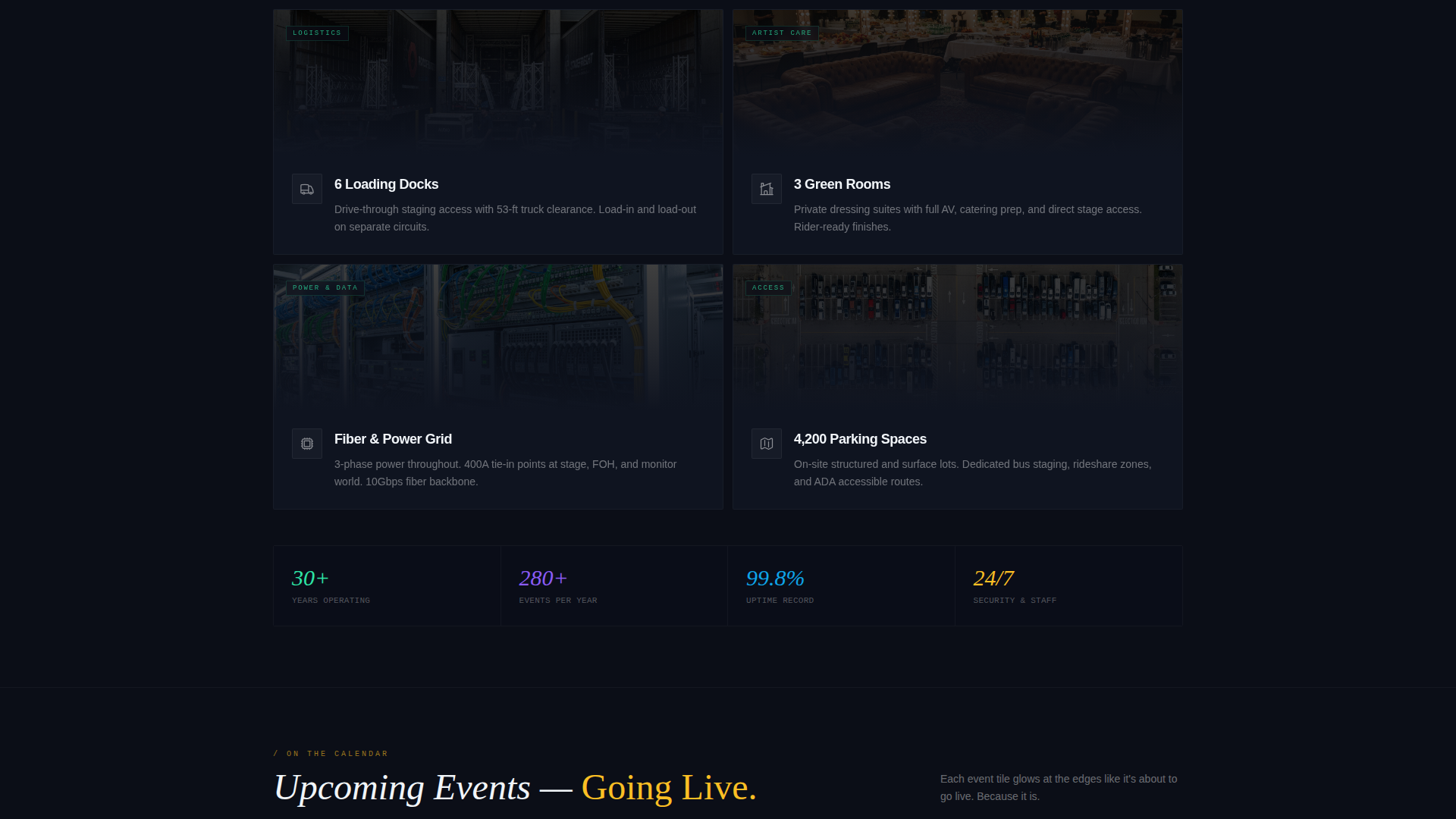Amphitheater - Electrifying Venue Landing Page Template