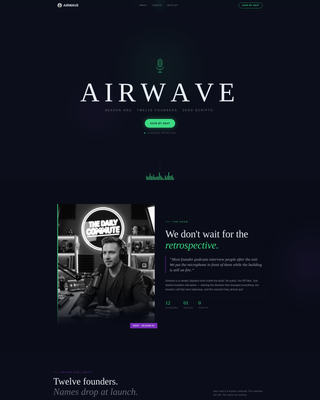 Airwave - Immersive Entrepreneurship Landing Page Template