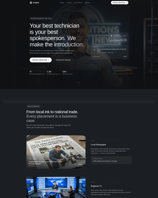 Amplify - Powerful PR Landing Page Template