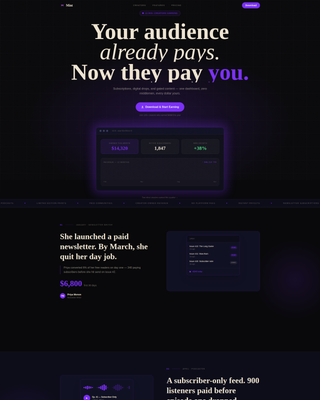 Mint - Cinematic Creatormonetization Landing Page Template