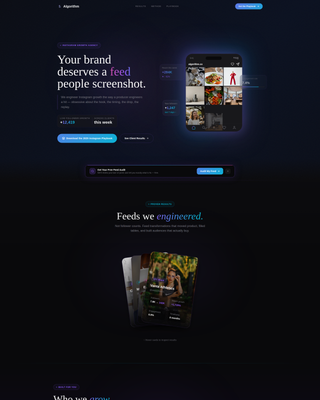 Algorithm - Magnetic Instagram Landing Page Template