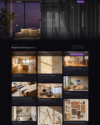 Atelier - Transformative Interiordesigner Landing Page Template