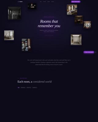 Atelier — Captivating Interior Design Landing Page Template