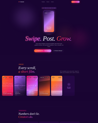 Carousel - Electric Instagram Landing Page Template