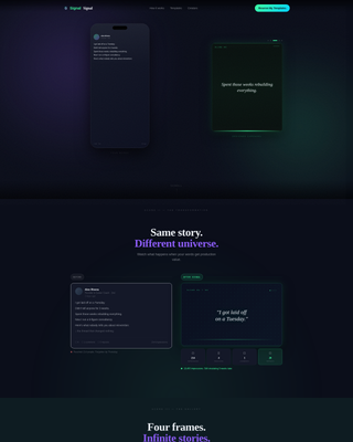 Signal - Cinematic LinkedIn Landing Page Template