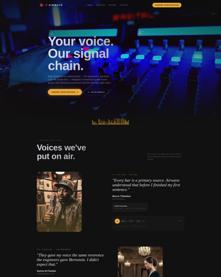Airwave - Immersive Musicpodcast Landing Page Template