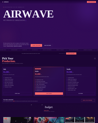 Airwave - Bold Podcast Landing Page Template