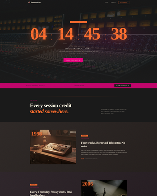 Session - Electrifying Musician Landing Page Template