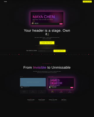 Cover - Bold Twitter X Landing Page Template