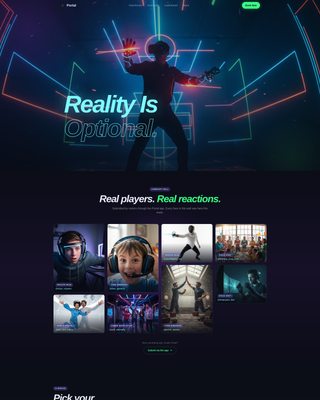 Portal - Immersive VR Entertainment Landing Page Template