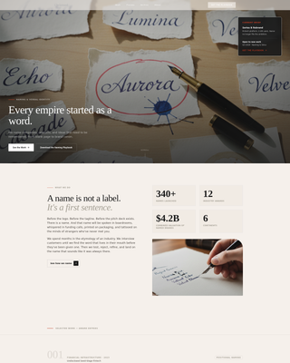 Christened - Authoritative Naming Landing Page Template