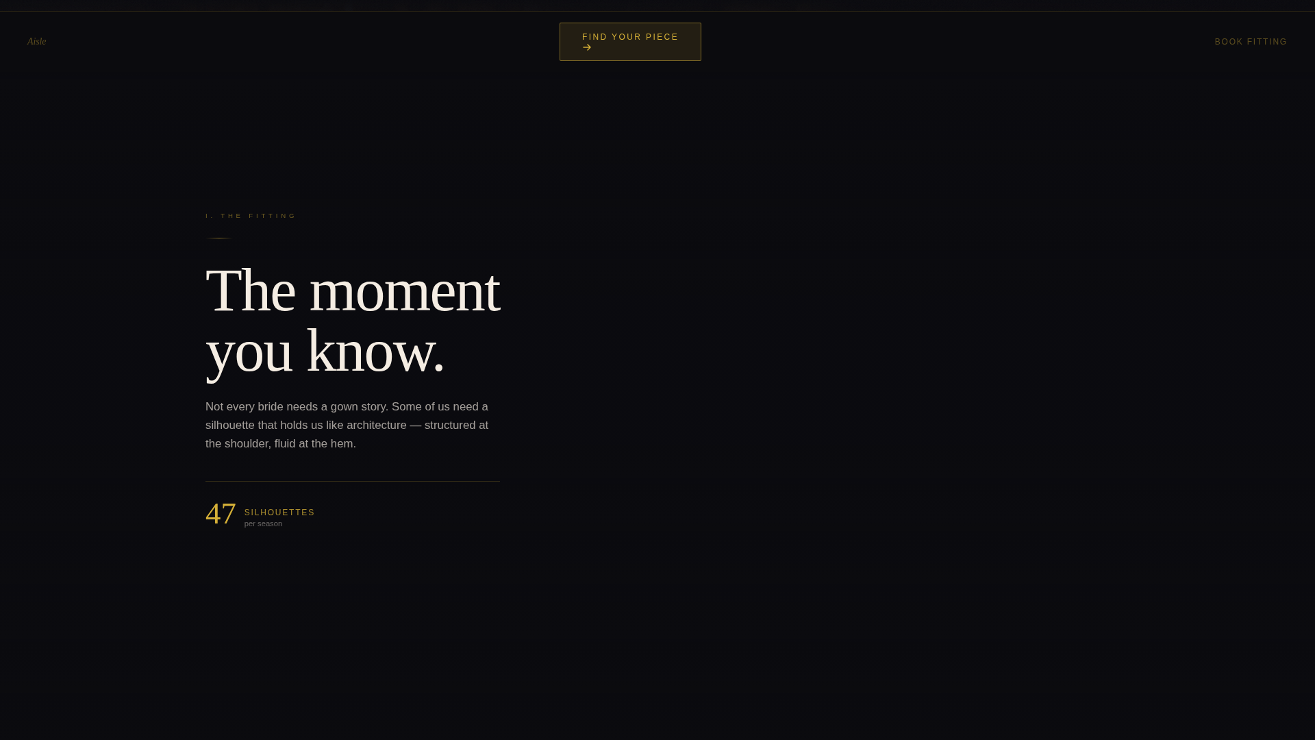 Aisle - Immersive Bridal Landing Page Template