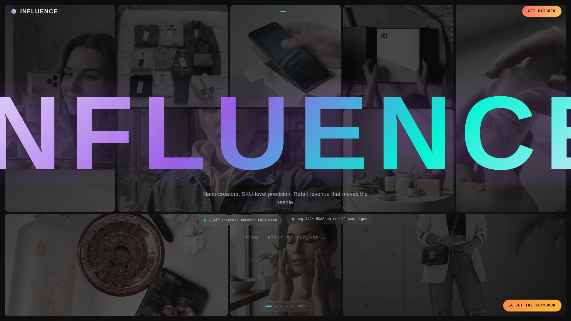 Retail Influencer Marketing Agency Landing Page