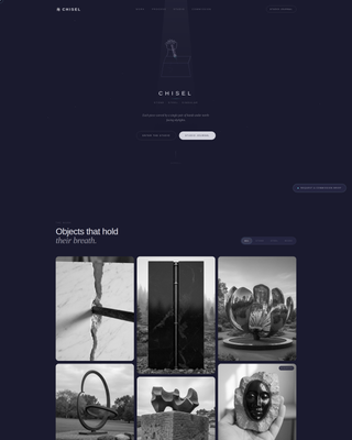 Chisel — Premium Sculpture Artist Landing Page Template