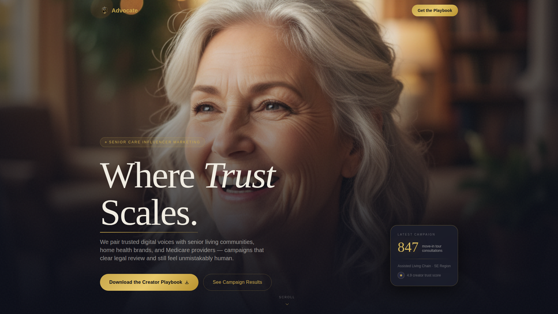 Senior Care Agency Landing Page Template — Trust & Care