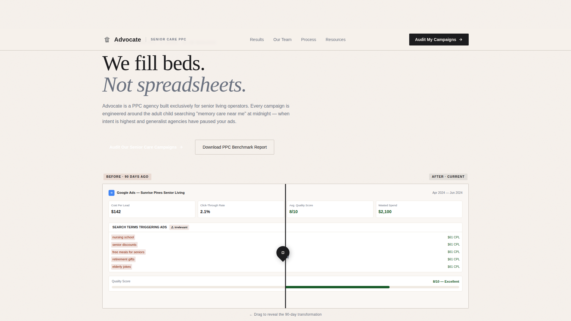 Senior Care Agency Landing Page Template — Proven Results