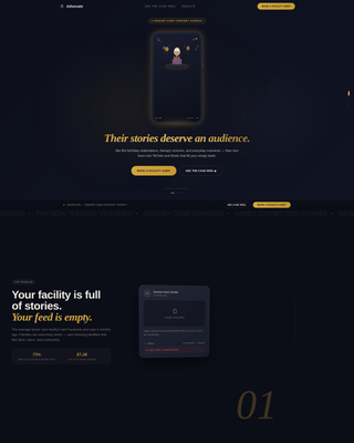 Advocate - Cinematic Seniorcare Landing Page Template
