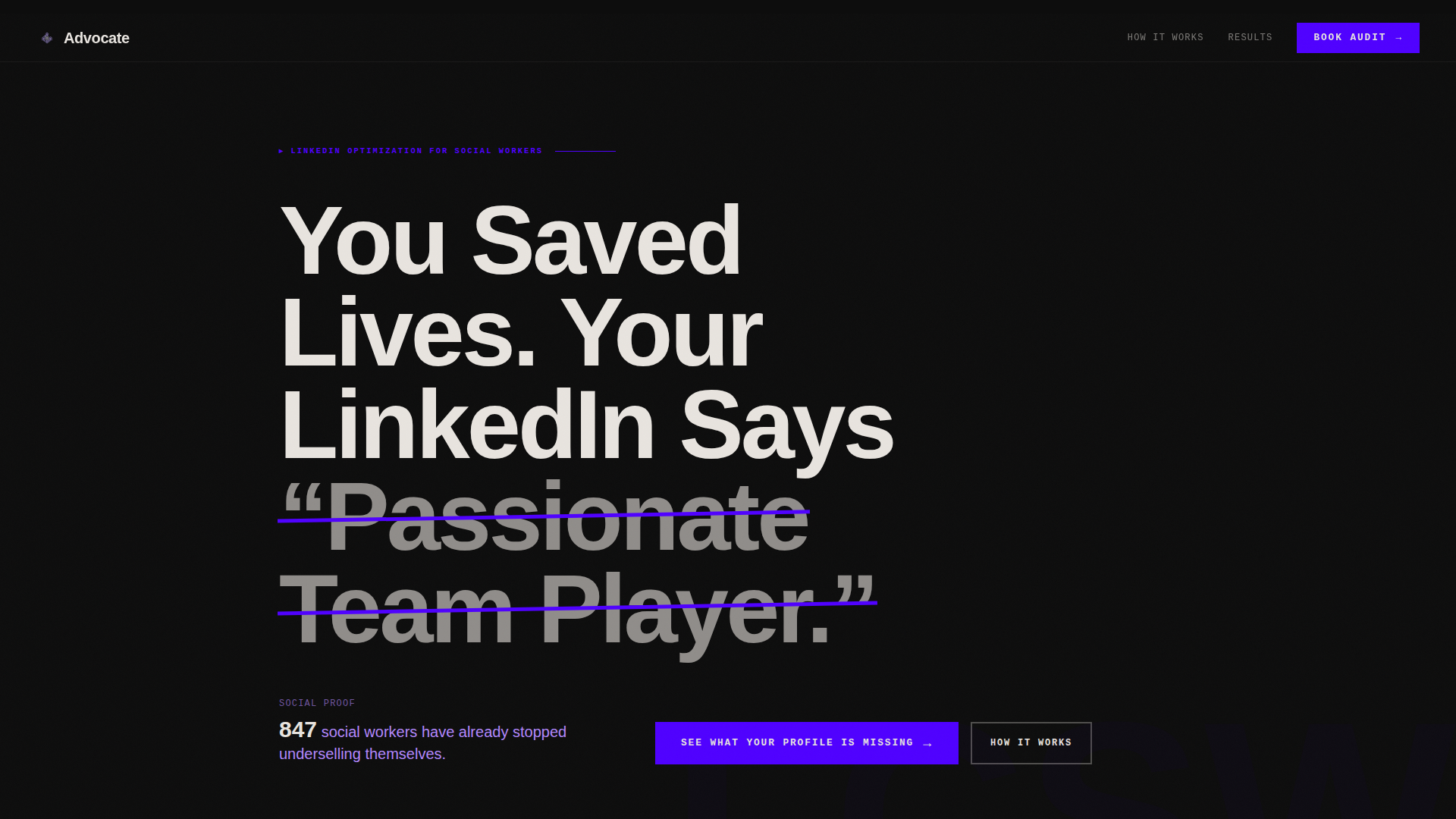 Social Worker Profile Careers Website Template