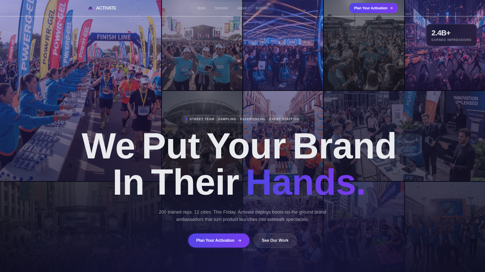 Events Agency Landing Page Template — Street Team Campaign