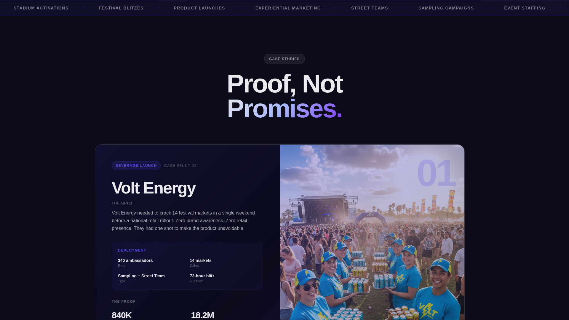 Events Agency Landing Page Template — Street Team Campaign