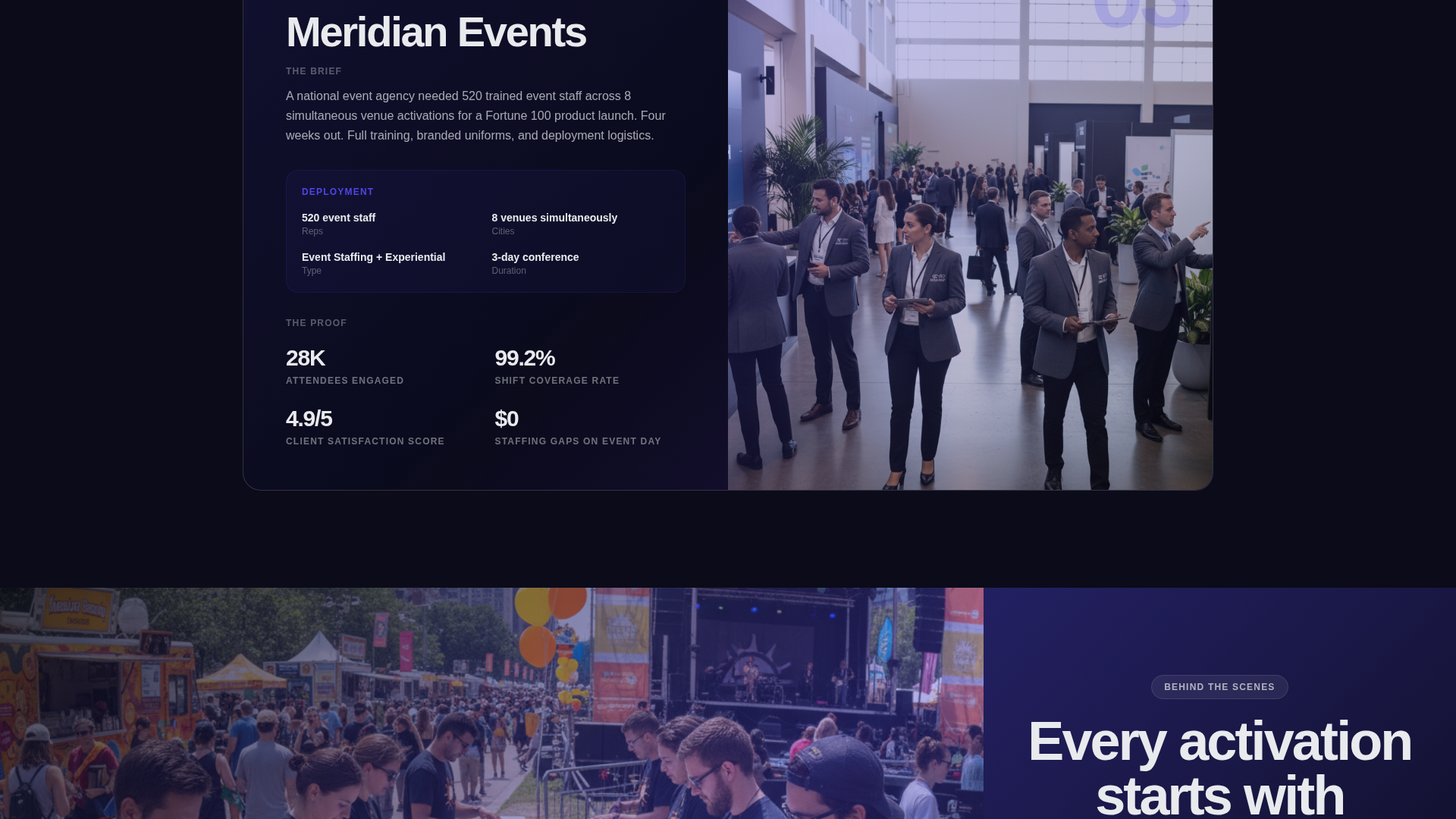 Events Agency Landing Page Template — Street Team Campaign