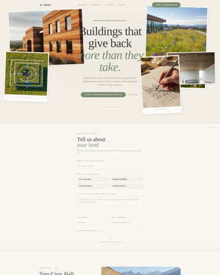 Atrium - Breathtaking Sustainablearchitecture Landing Page Template