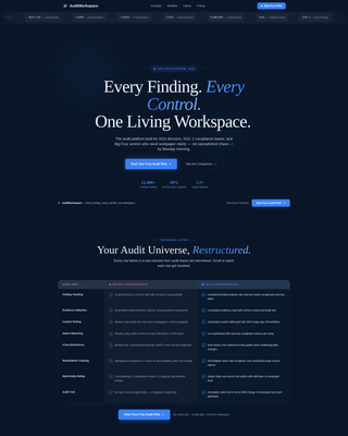 Auditworkspace - Powerful Compliance Landing Page Template