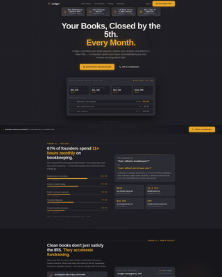Ledger - Powerful Bookkeeping Landing Page Template