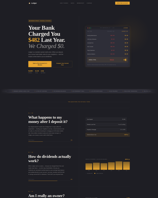 Ledger - Transparent Creditunion Landing Page Template