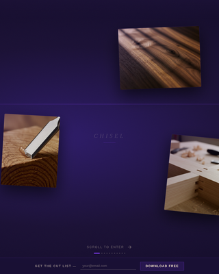 Chisel - Immersive Woodworker Landing Page Template