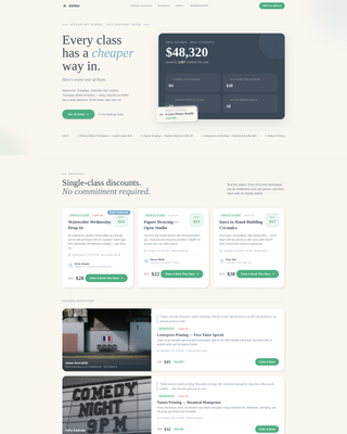Atelier - Irresistible Artschool Landing Page Template