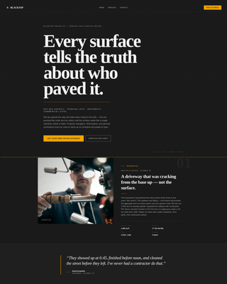 Blacktop - Proven Paving Landing Page Template