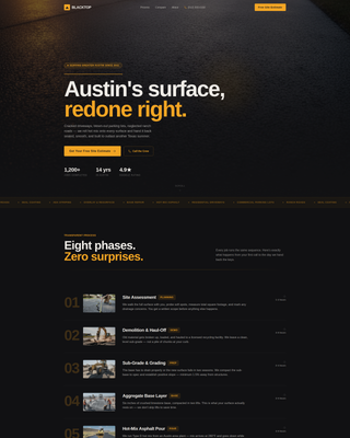 Blacktop - Trusted Paving Landing Page Template