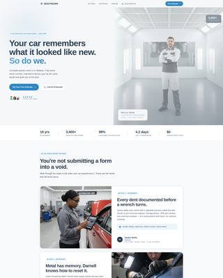 Bodywork - Precision Autobody Landing Page Template