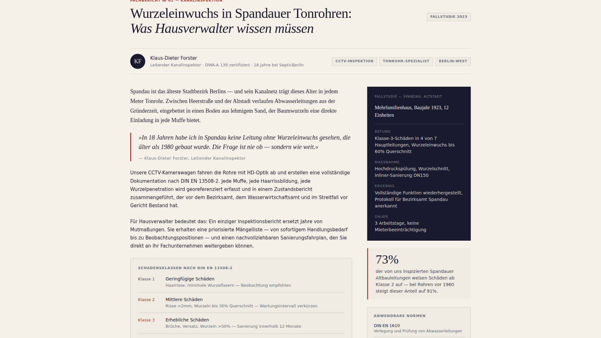 Abwasser - Precision Septic Landing Page Template
