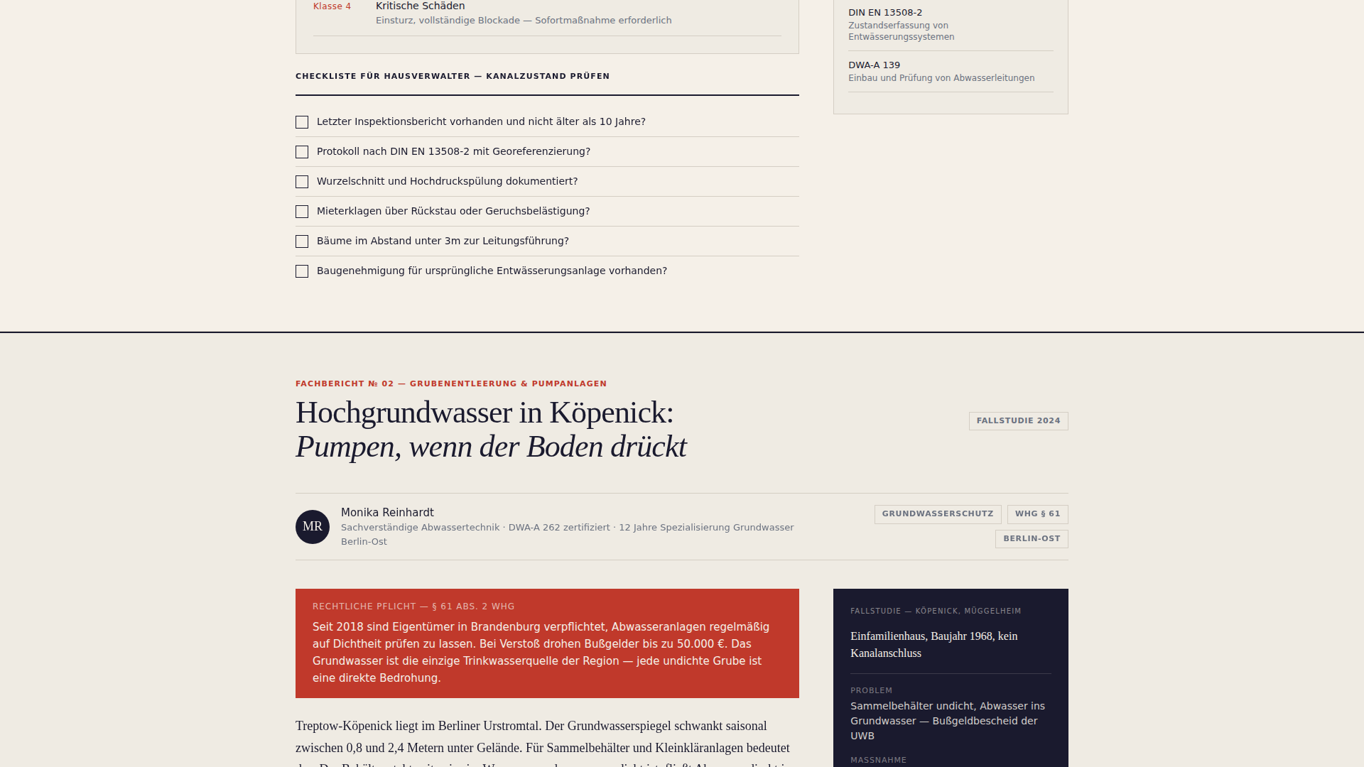 Abwasser - Precision Septic Landing Page Template