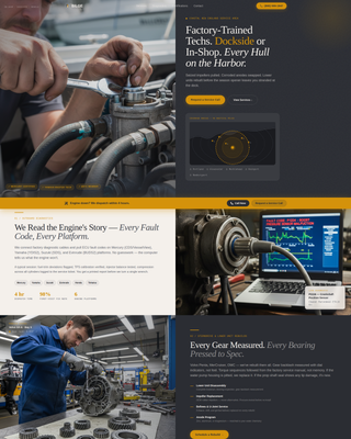 Bilge — Authoritative Marine-Mechanic Landing Page Template