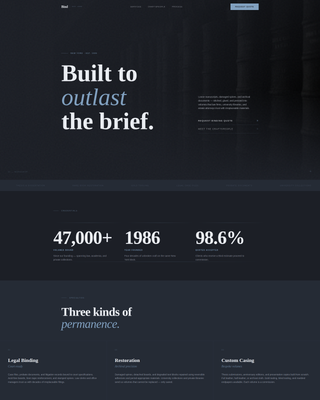 Bind - Authoritative Bookbinder Landing Page Template